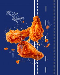 مرغ سوخاری ۳ تکه نرمال